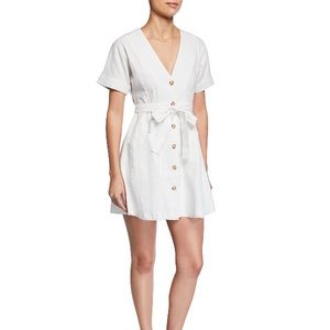 Moon River Button Down Linen Cotton Dress